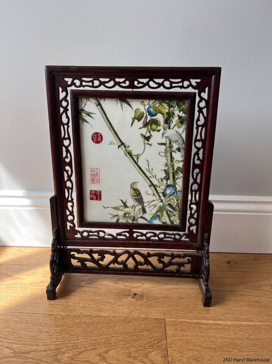 Ornate Oriental Style Standing Wooden Picture Frame - 2ndhandwarehouse.com