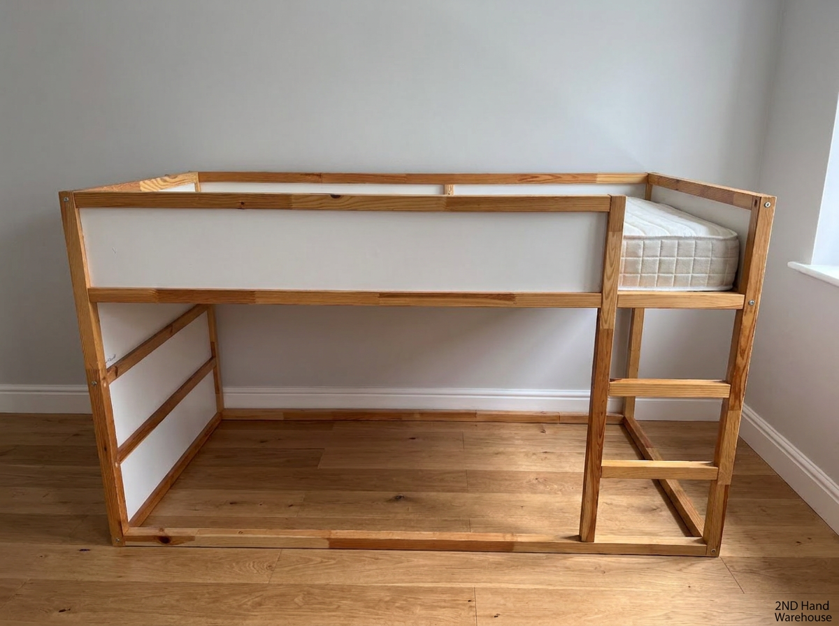 IKEA KURA Reversible Wooden Bunk Bed With Mattress — Good Working Order