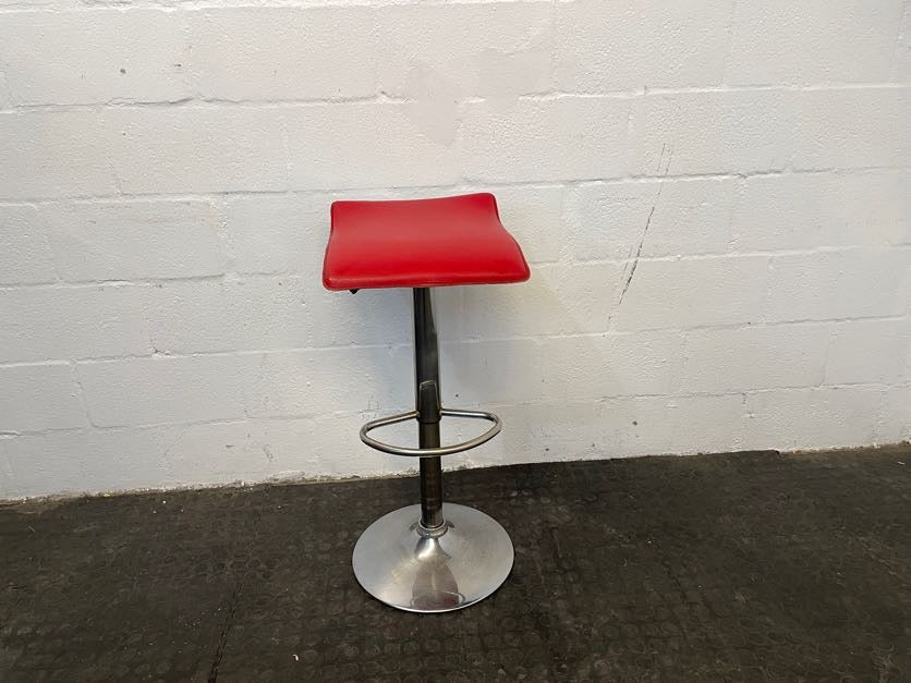 Red Seat Metal Bar Stool - PRICE DROP