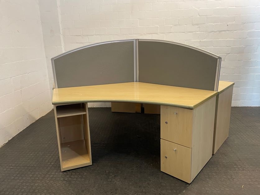 3 Way Cluster Desk With Dividers