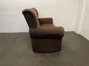 Brown Material 2 Seater Couch - REDUCED