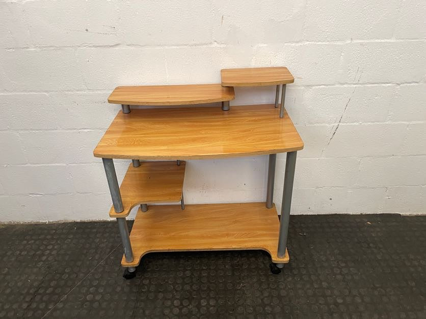 Light Print Study Desk On Wheels