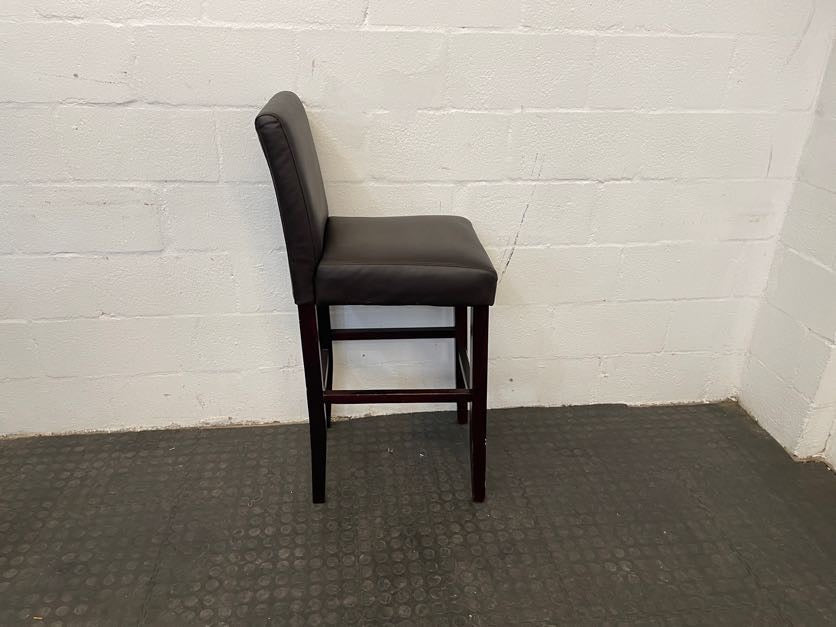 Brown Pleather Wood Bar Stool - PRICE DROP