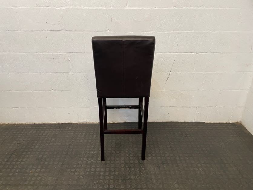 Brown Pleather Wood Bar Stool - PRICE DROP