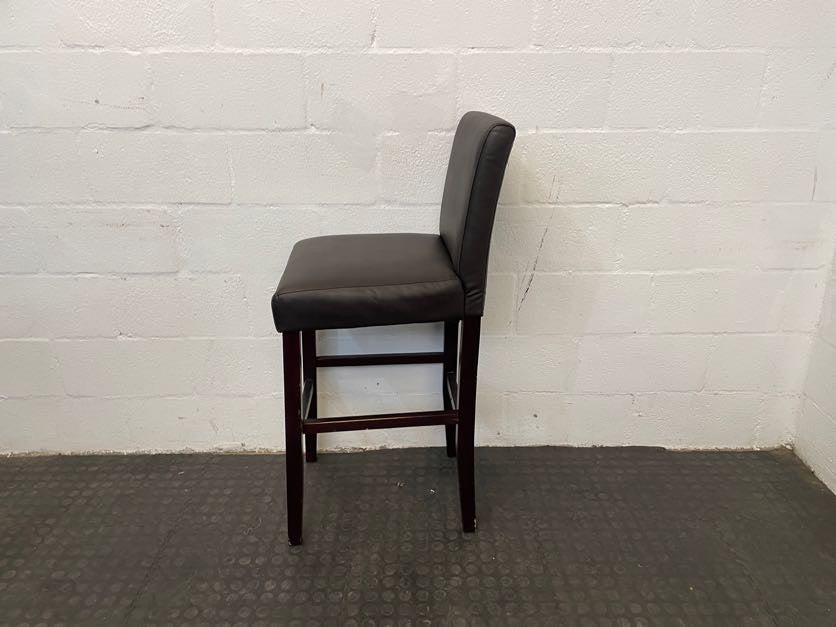 Brown Pleather Wood Bar Stool - PRICE DROP
