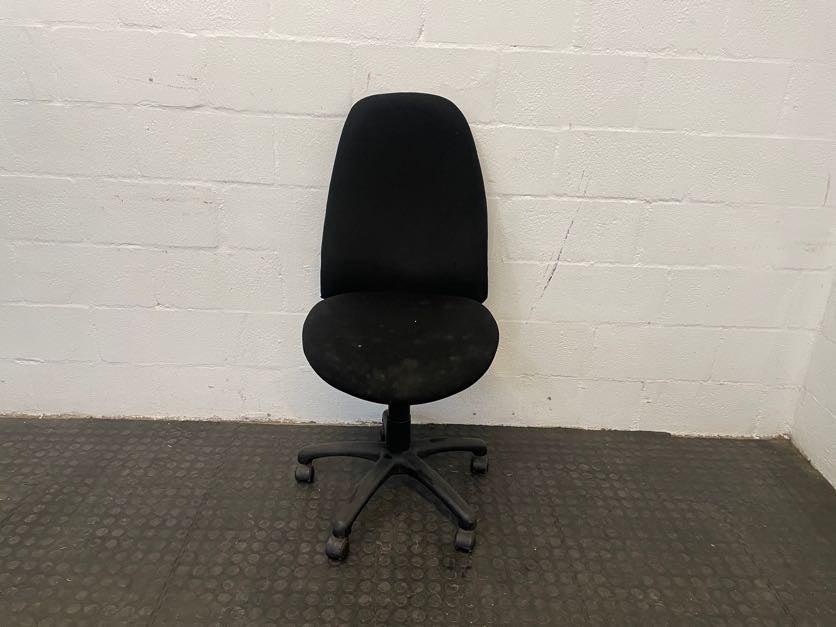 Black Material Typist Chair (Torn)