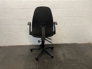 Mid Back Black Office Chair (Curved Arms)