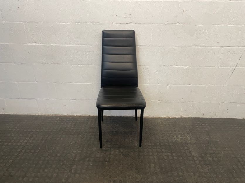 Black Frame Pleather Dining Chair - PRICE DROP - 2ndhandwarehouse.com