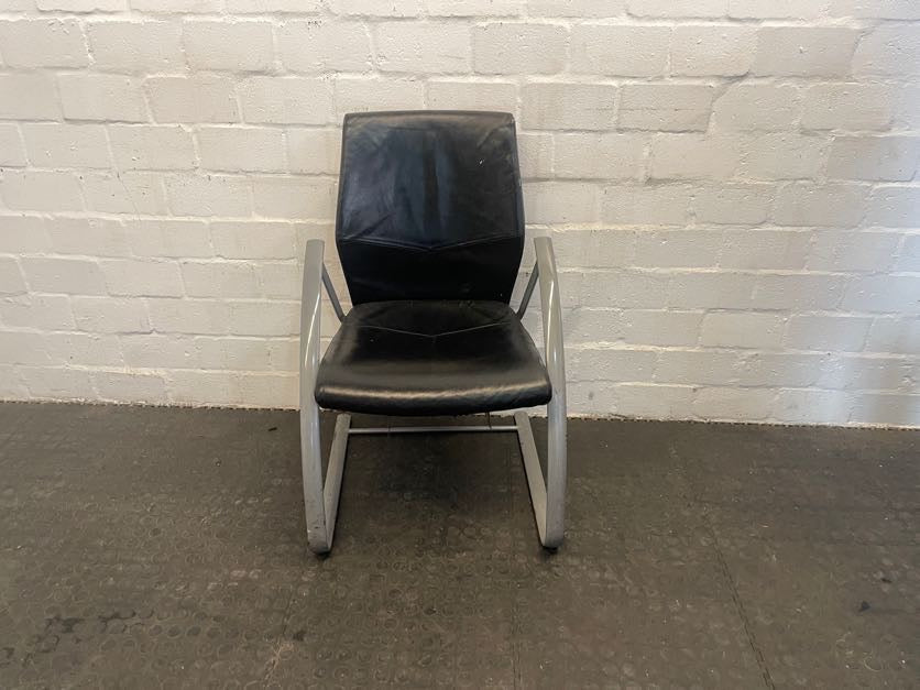Grey Frame Pleather Visitors Chair - PRICE DROP - 2ndhandwarehouse.com