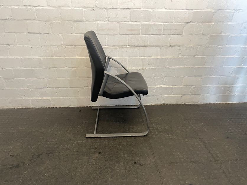 Grey Frame Pleather Visitors Chair - PRICE DROP - 2ndhandwarehouse.com