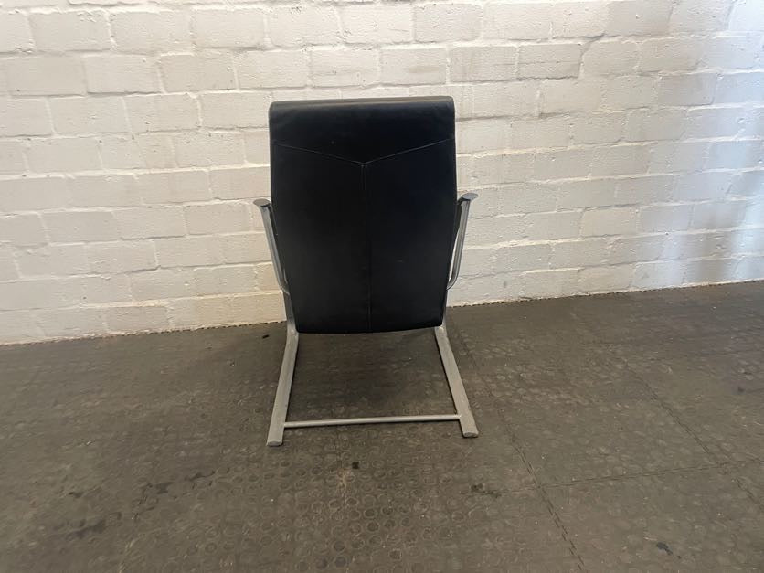 Grey Frame Pleather Visitors Chair - PRICE DROP - 2ndhandwarehouse.com