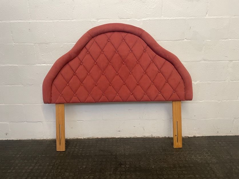 Pink Suede Single Bed Headboard