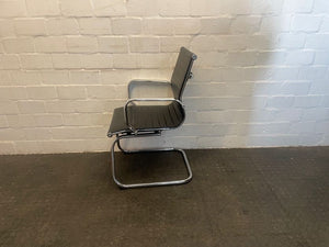 Black Ribbed Visitors Chair - PRICE DROP