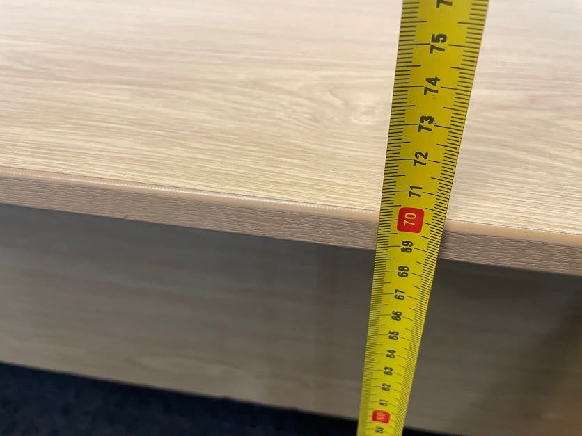 Oak Print Simple Desk No Drawers