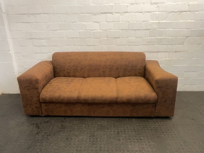 Brown Three Seater Couch (Arm Damage) - REDUCED