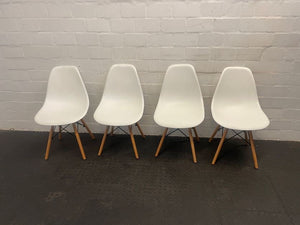 White Dining Room Chair with Wood Legs - PRICE DROP