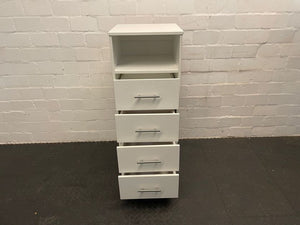 White 4 Drawer Chest With Extra Shelf