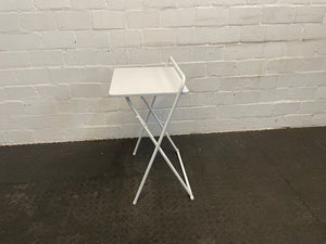 White Steel Folding Side Table