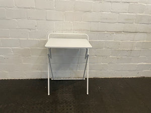 White Steel Folding Side Table
