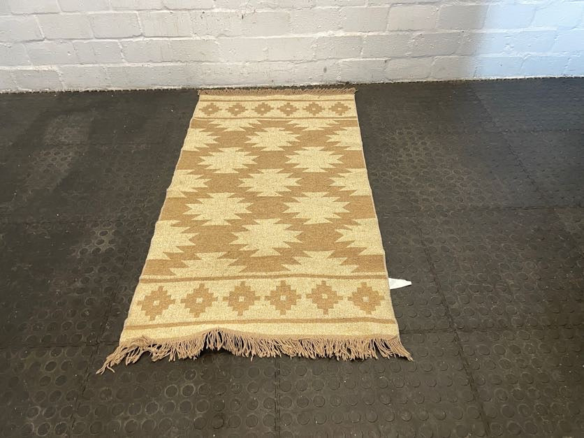 Cream & Brown Carpet Runner 140cm x 76cm