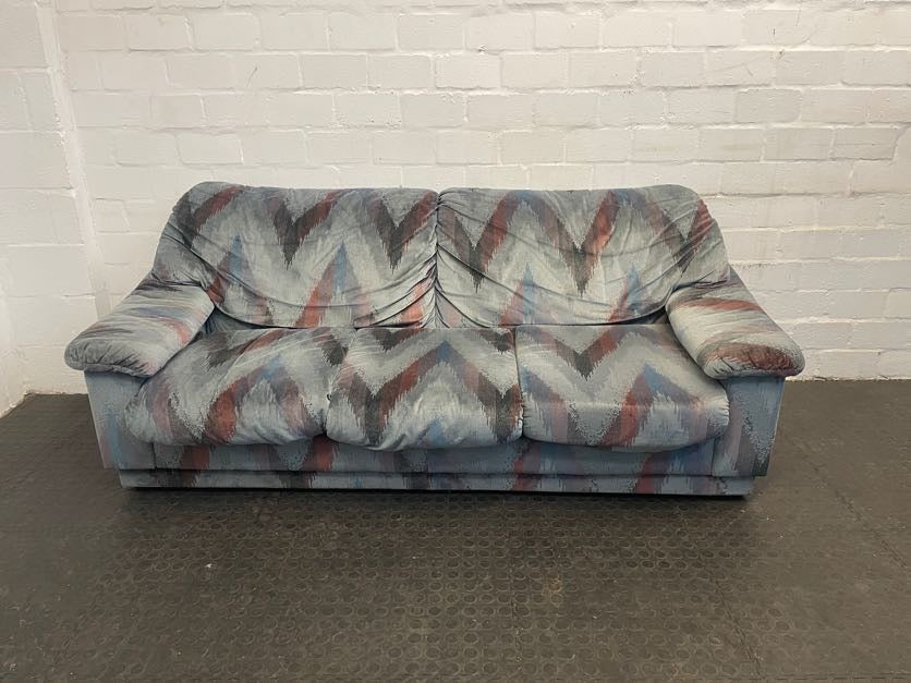 Blue Print Suede 3 Seater Couch-REDUCED