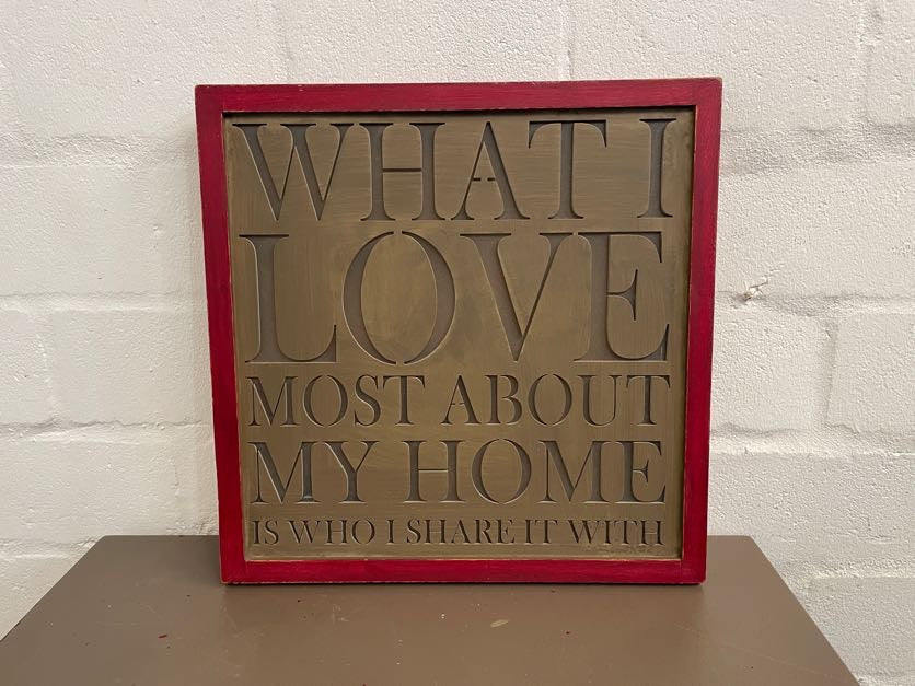 What I Love Red Framed Wall Art
