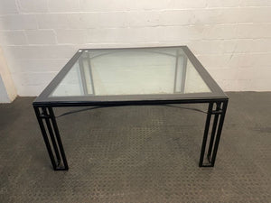 Black Frame Glass Top Dining Table - REDUCED