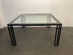 Black Frame Glass Top Dining Table