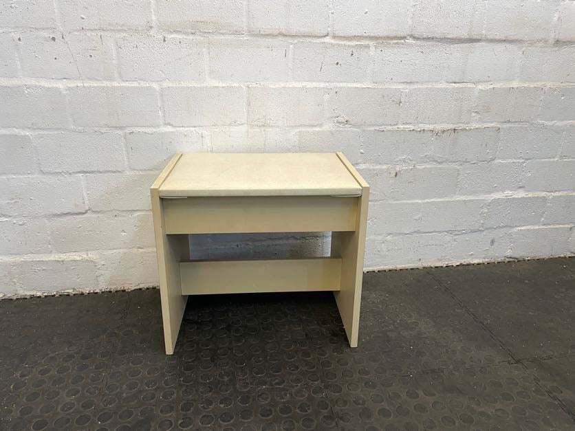 Cream Wooden Bed Side Table