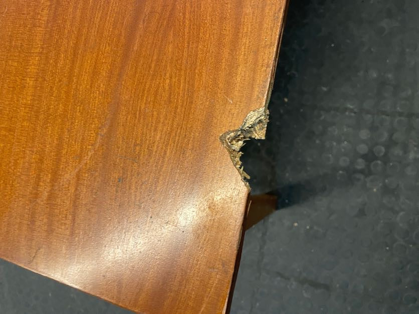 RHS 3 Drawer Desk (Chipped Edge)
