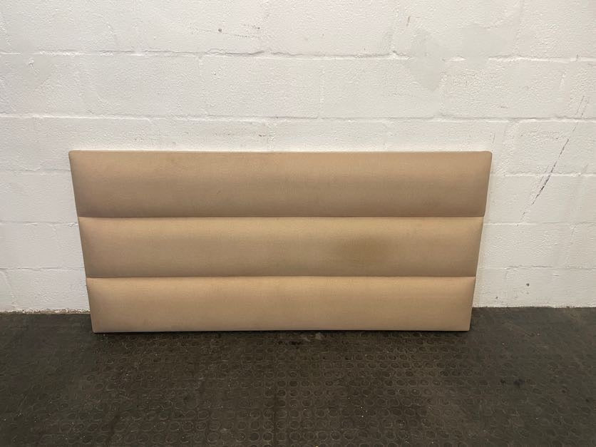 Cream Material Ribbed Double Bed Headboard