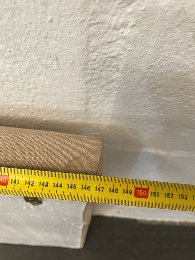 Cream Material Ribbed Double Bed Headboard