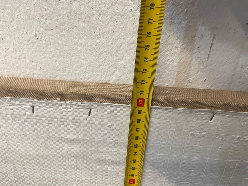 Cream Material Ribbed Double Bed Headboard