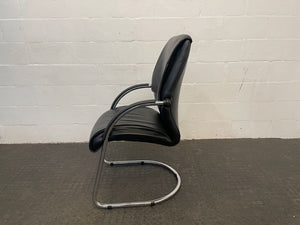 Black Leather Visitors Chair - PRICE DROP