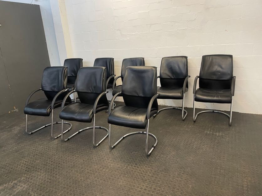 Black Leather Visitors Chair - PRICE DROP