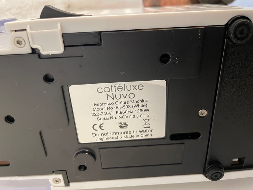 Cafféluxe Nuvo Nespresso Coffee Machine - small cracked container