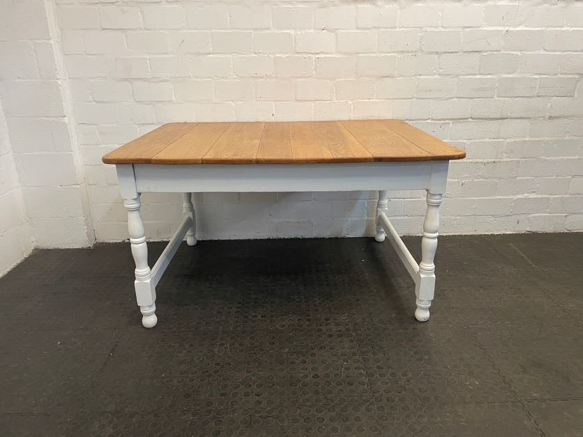 Oak Top & White Dining Table