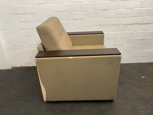 Cream & Brown 1 Seater Couch