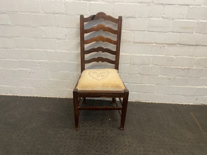 Brown Frame Cream Seat Dining Chair - PRICE DROP