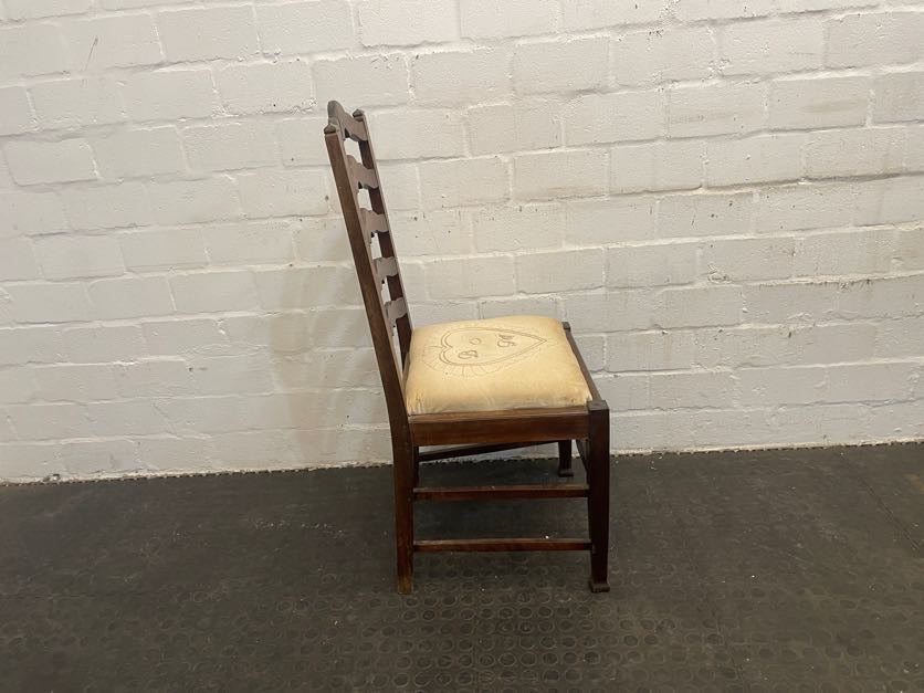 A44152-Brown Frame Cream Seat Dining Chair - PRICE DROP