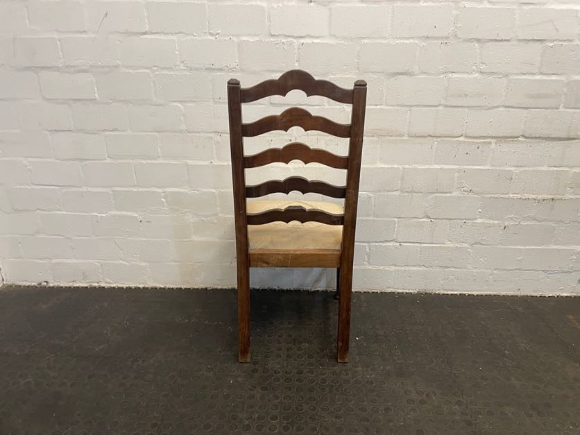 A44152-Brown Frame Cream Seat Dining Chair - PRICE DROP