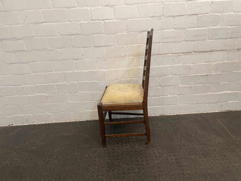 A44152-Brown Frame Cream Seat Dining Chair - PRICE DROP