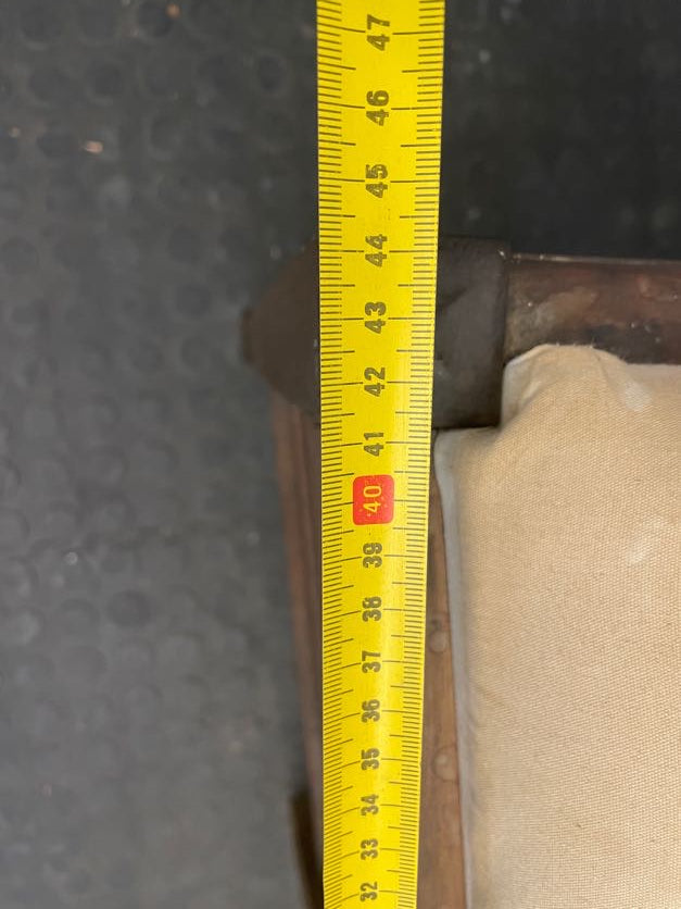 A44152-Brown Frame Cream Seat Dining Chair - PRICE DROP