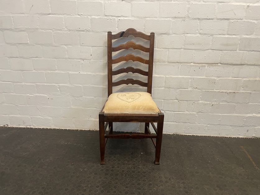 A44152-Brown Frame Cream Seat Dining Chair - PRICE DROP