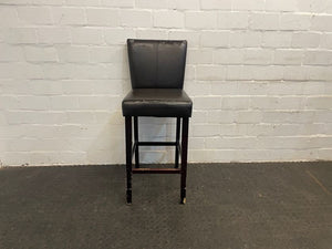 Brown Pleather Bar Stool (Peeled Material) - PRICE DROP