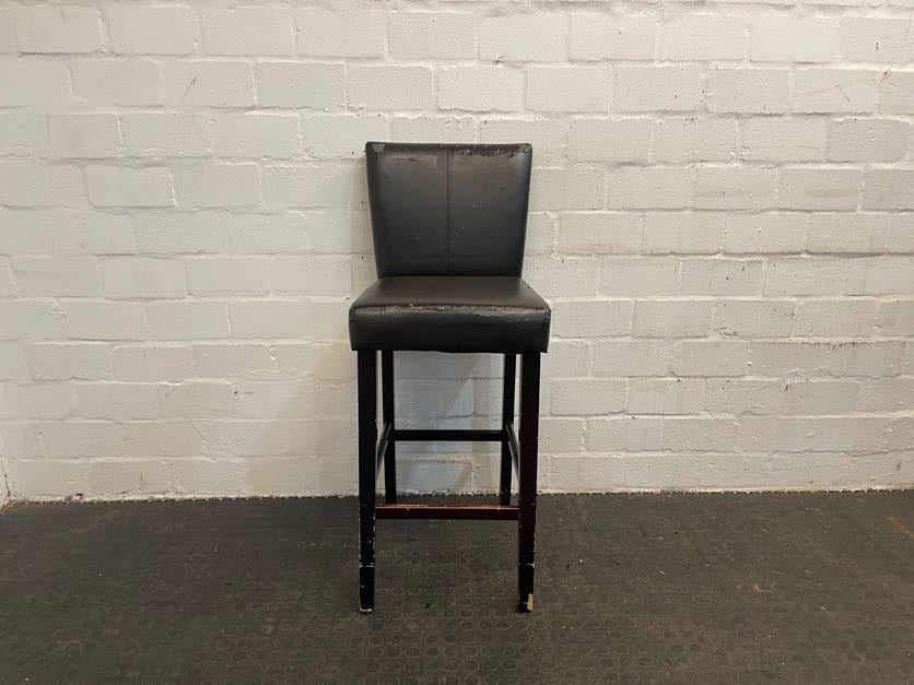 Brown Pleather Bar Stool (Peeled Material) - PRICE DROP