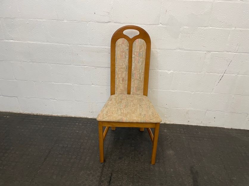 Pine & Cream Print Dining Chair - PRICE DROP - 2ndhandwarehouse.com