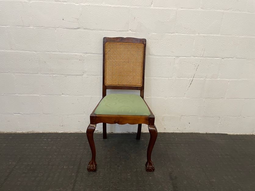 Wicker Back & Green Seat Dining Chair - PRICE DROP