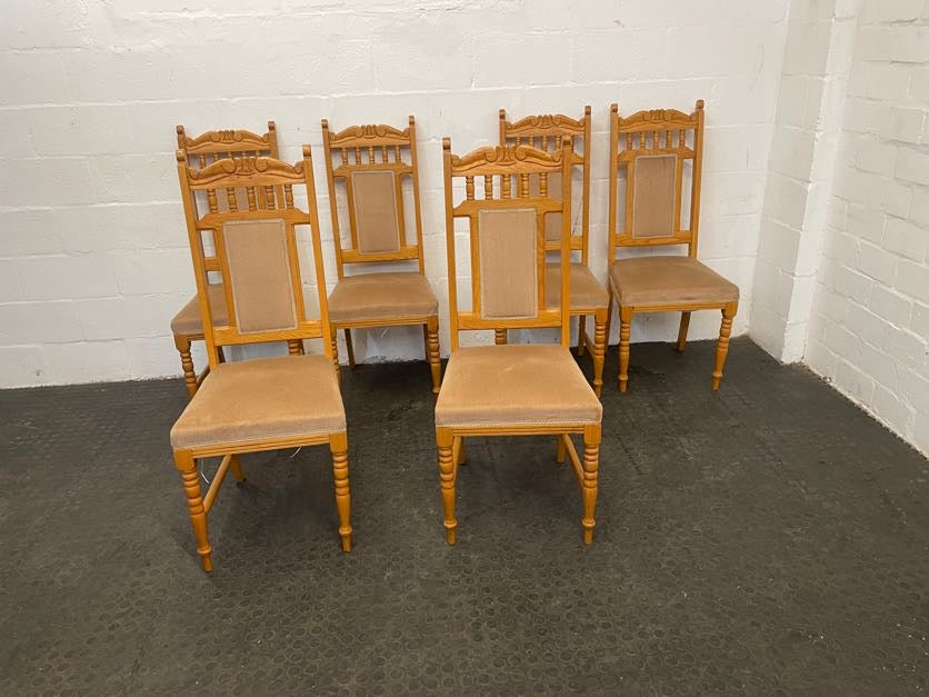 Pine & Cream Suede Seat Dining Chair - PRICE DROP - 2ndhandwarehouse.com