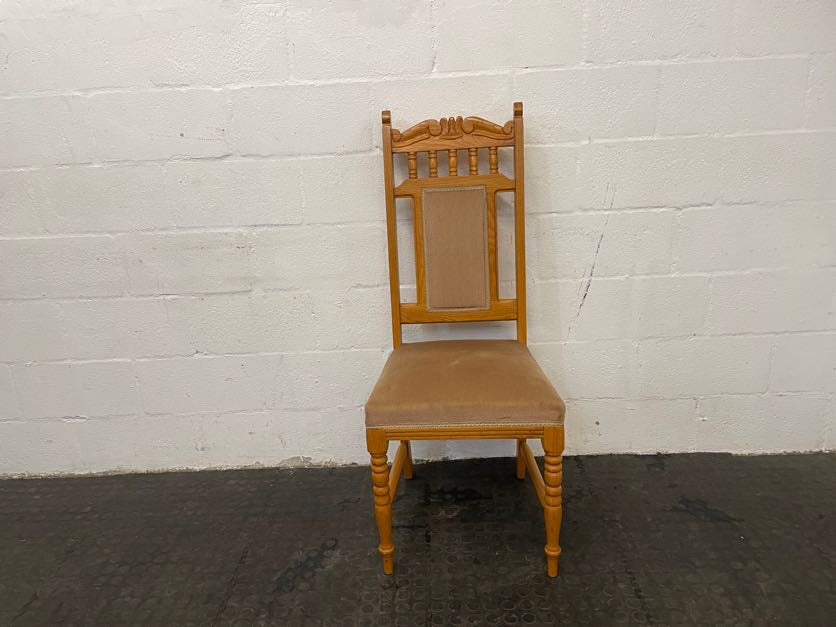 Pine & Cream Suede Seat Dining Chair - PRICE DROP - 2ndhandwarehouse.com